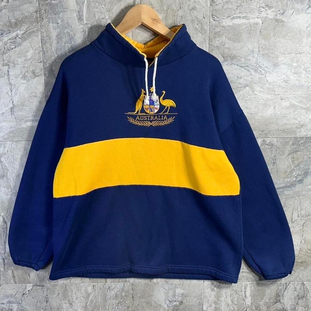 Australia Kangaroo Outback embroidered Longsleeve Jacket Jersey Top Mens ‎ L/XL